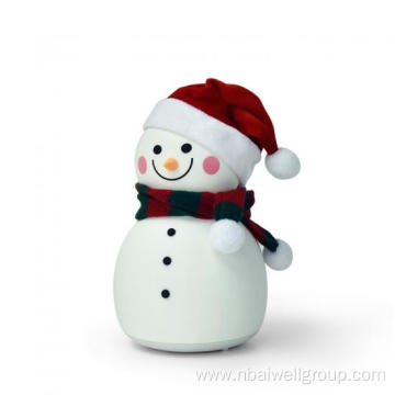 Bedroom bedside table snowman silicone sleep lamp